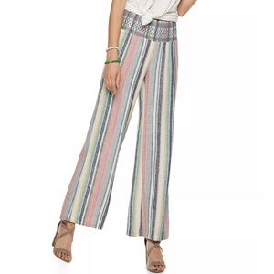 Juniors' SO® Linen Beach Pants - Multicolor Striped